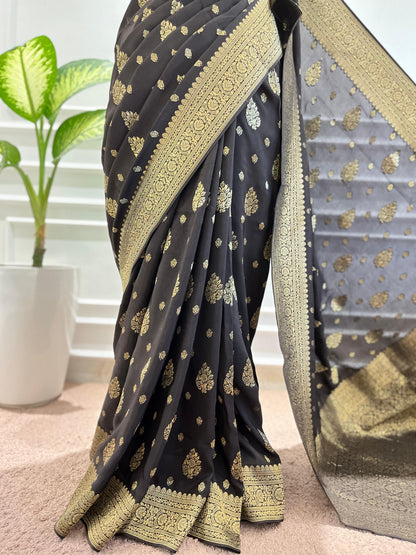 Party wear saree | Obsidian