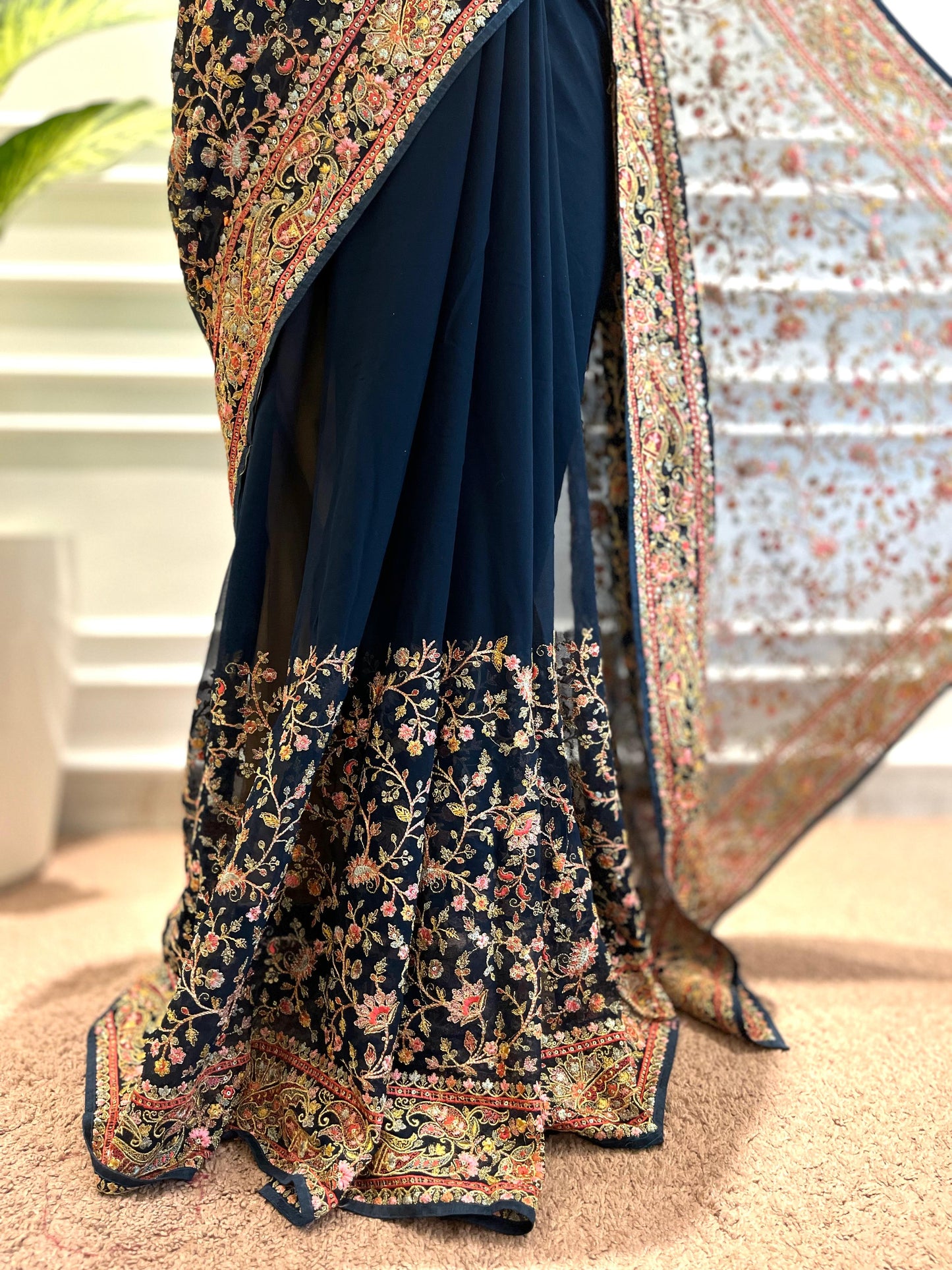 Party wear saree | Midnight