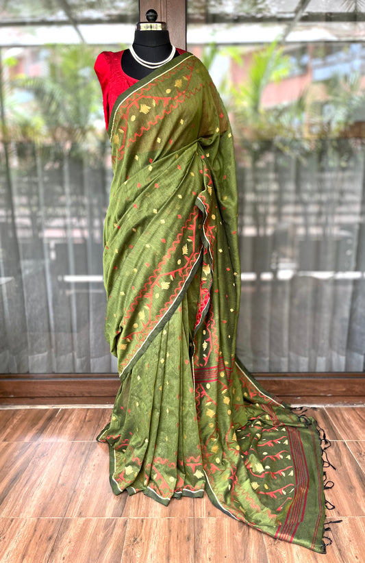 Handloom Cotton Saree | Noor Mehendi