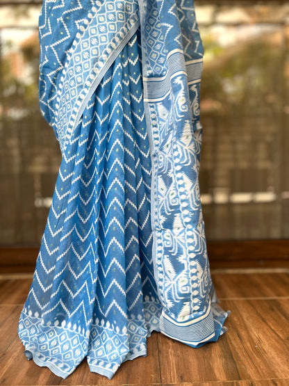 Jamdani Saree | Blue Joy