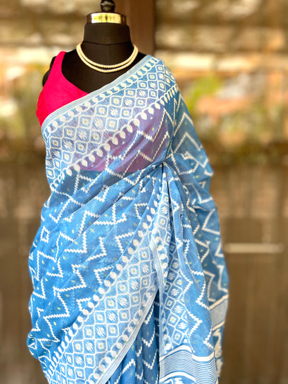 Jamdani Saree | Blue Joy