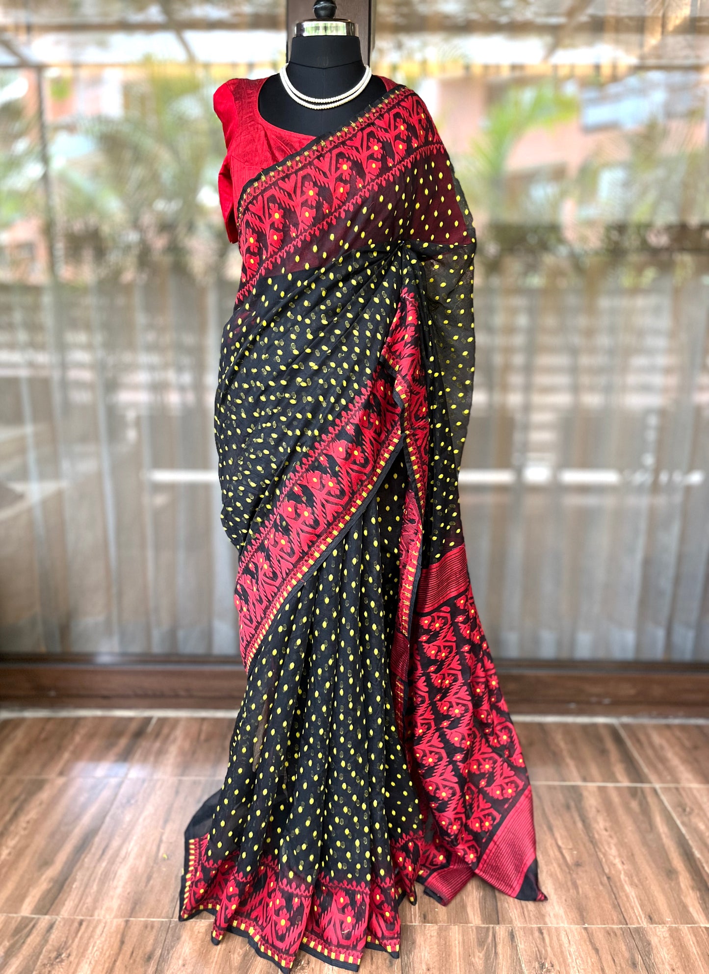 Jamdani Saree | Ruby Black