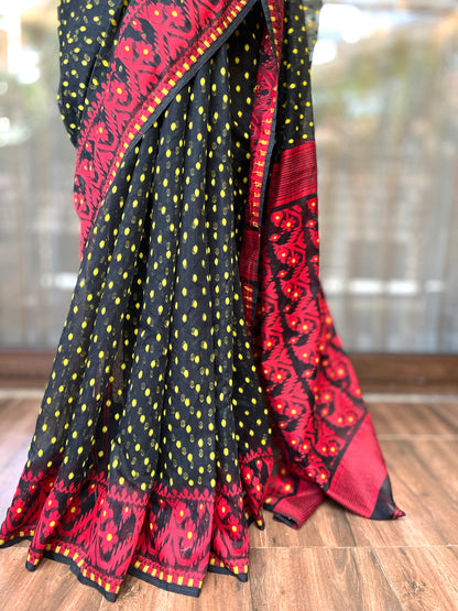 Jamdani Saree | Ruby Black