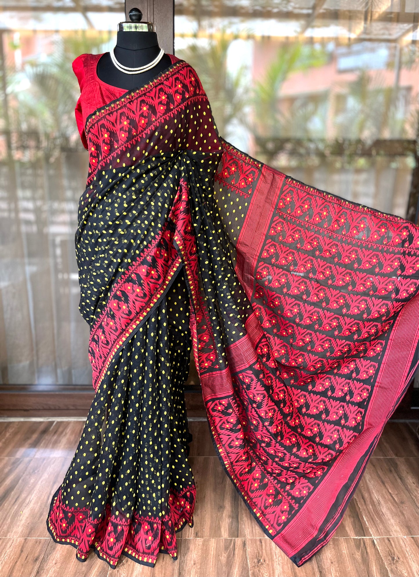 Jamdani Saree | Ruby Black