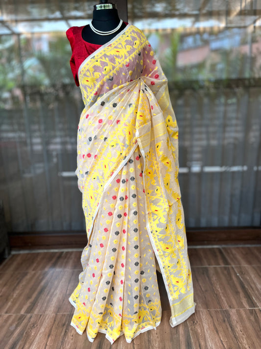 Jamdani Saree | Creamy Vibes