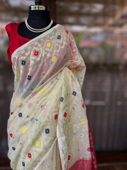 Jamdani saree | Twinkling Lemon