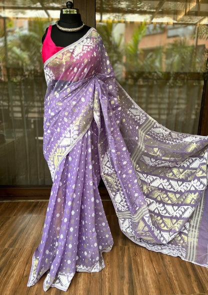 Jamdani saree | Moon & Mauve