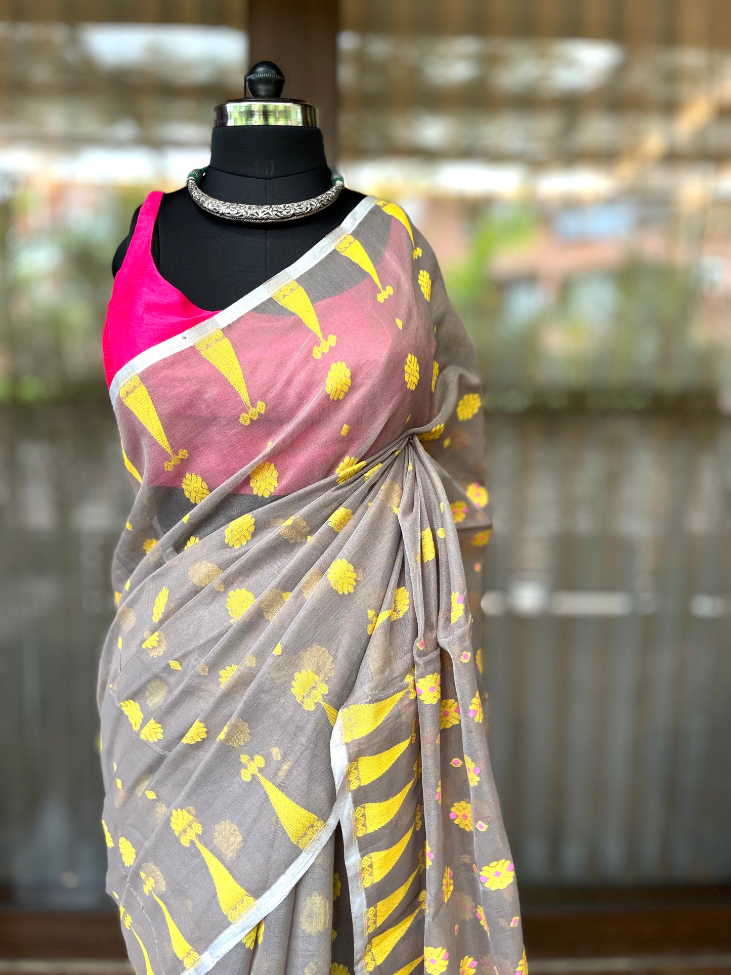 Jamdani Saree | Blooming Grey