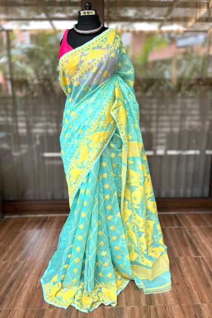 Jamdani Saree | Sea Glow