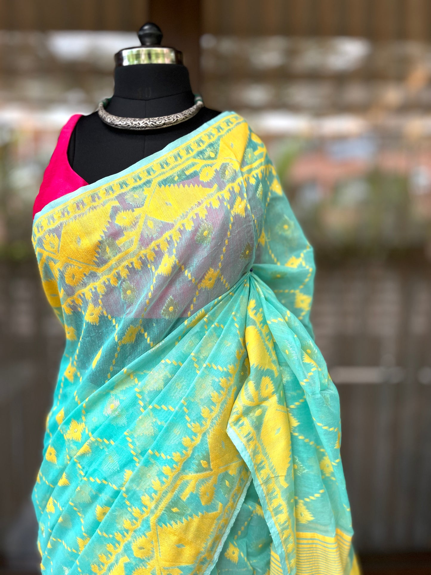 Jamdani Saree | Sea Glow