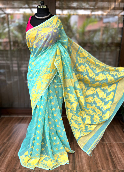 Jamdani Saree | Sea Glow