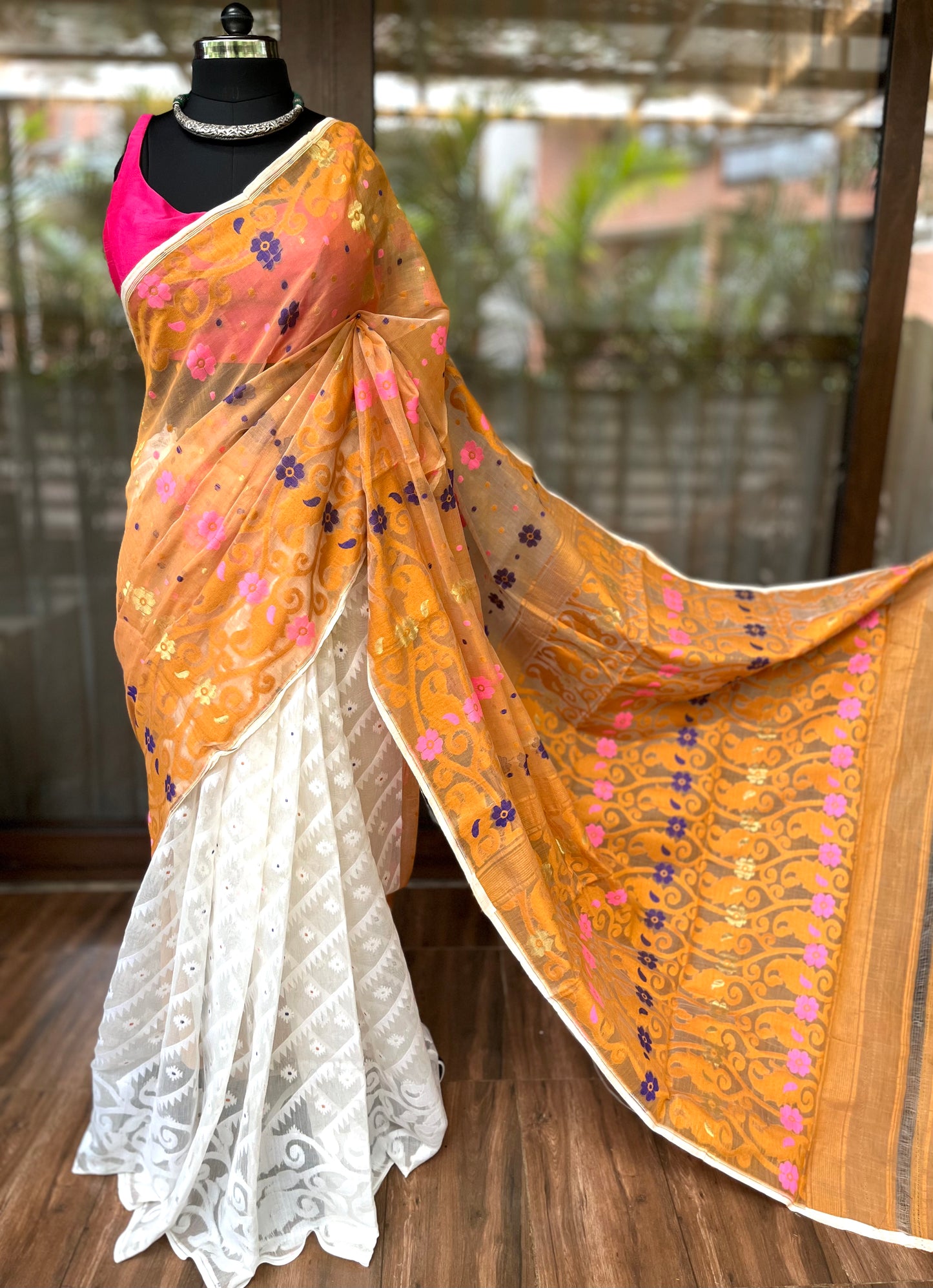 Jamdani Saree | Vanilla Bloom