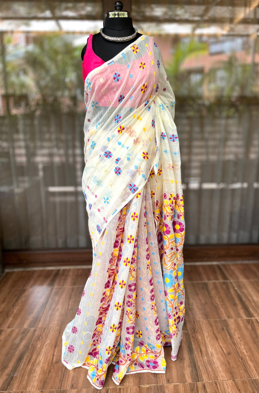 Jamdani Saree | Pearl Blossom