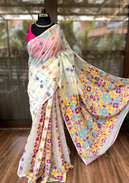 Jamdani Saree | Pearl Blossom