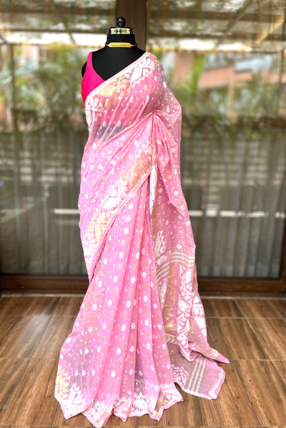 Jamdani Saree | Rosegold