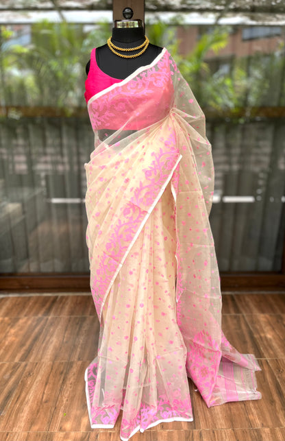 Muslin Silk Saree | Pearl & Rose