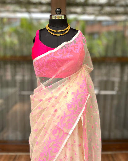 Muslin Silk Saree | Pearl & Rose