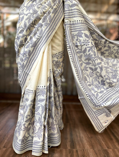 Kantha Stitch Saree | Creme Corner