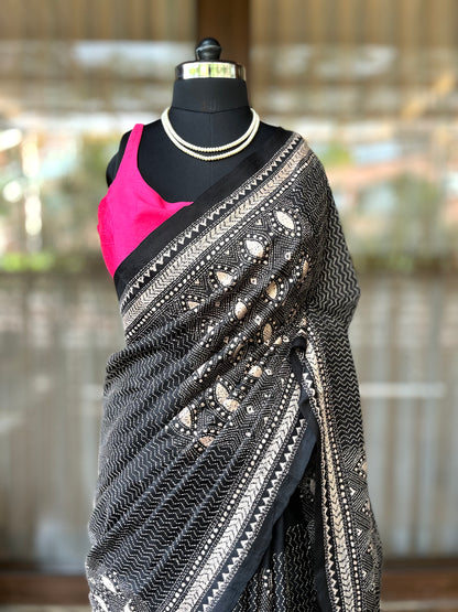 Kantha Stitch Saree | Smoky Eye