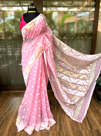 Jamdani Saree | Rosegold