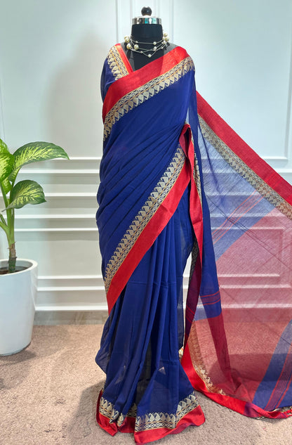 Cotton Saree | Firdaus | Blue