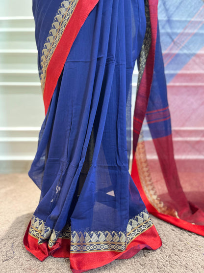 Cotton Saree | Firdaus | Blue