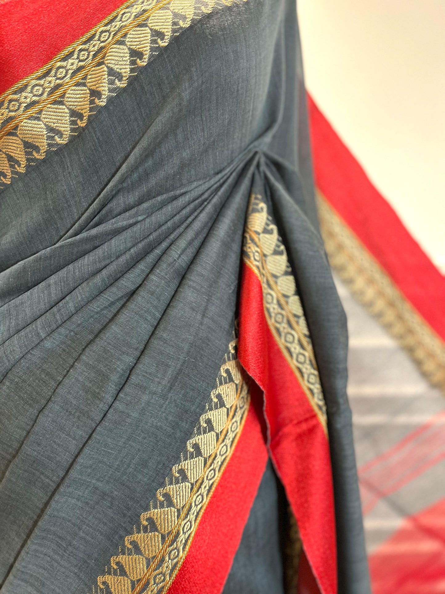 Cotton Saree | Firdaus | Grey