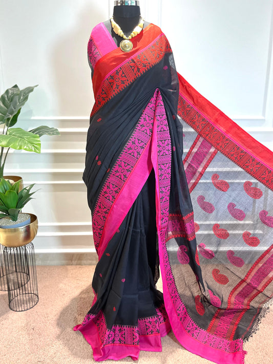 Cotton Saree | Nargis | Black