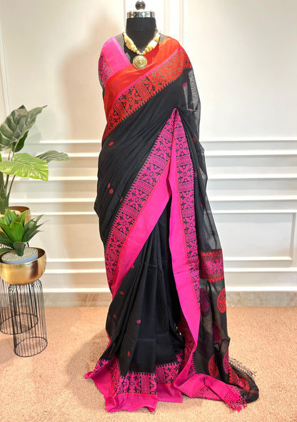 Cotton Saree | Nargis | Black