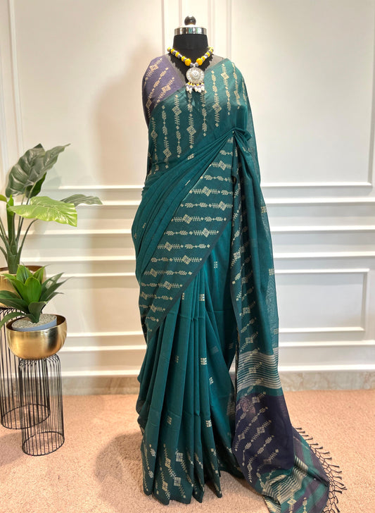 Cotton Saree | Gulzar | Green