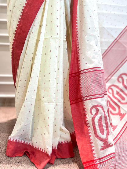 Cotton Saree | Boondein | White