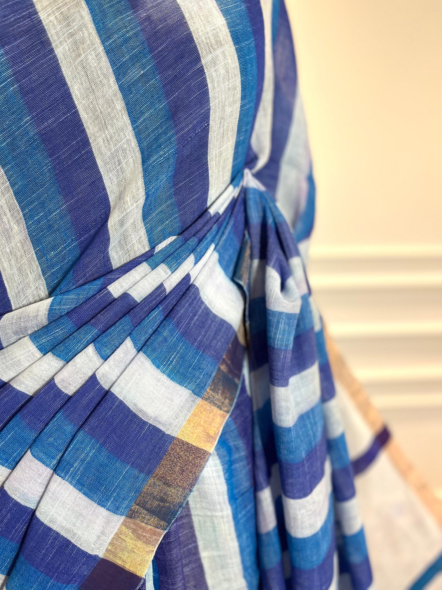 Linen Saree | Gulaab | Blue