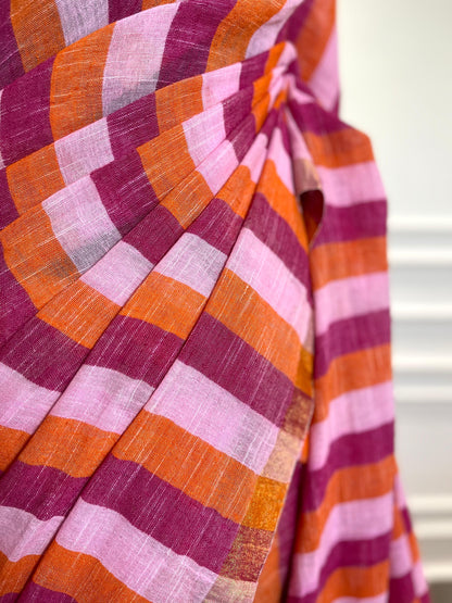 Linen Saree | Gulaab | Pink