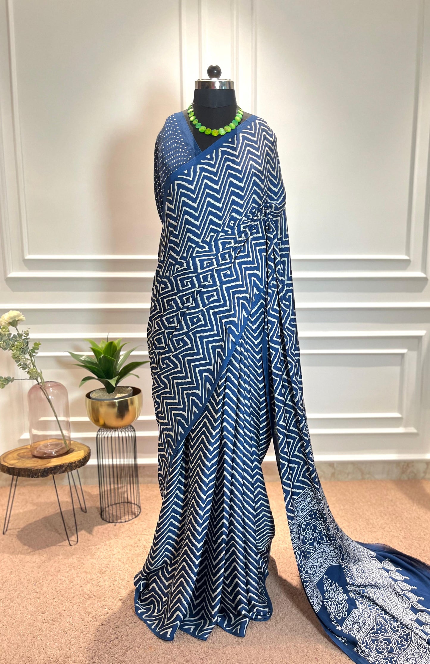 Modal Silk Saree | Leheriya | Blue