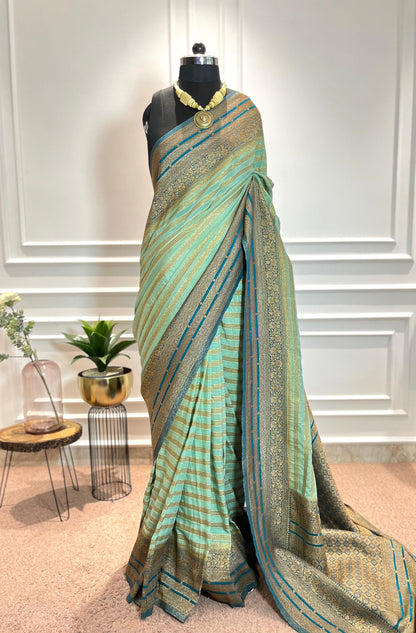 Party Wear Saree | Azara| Green