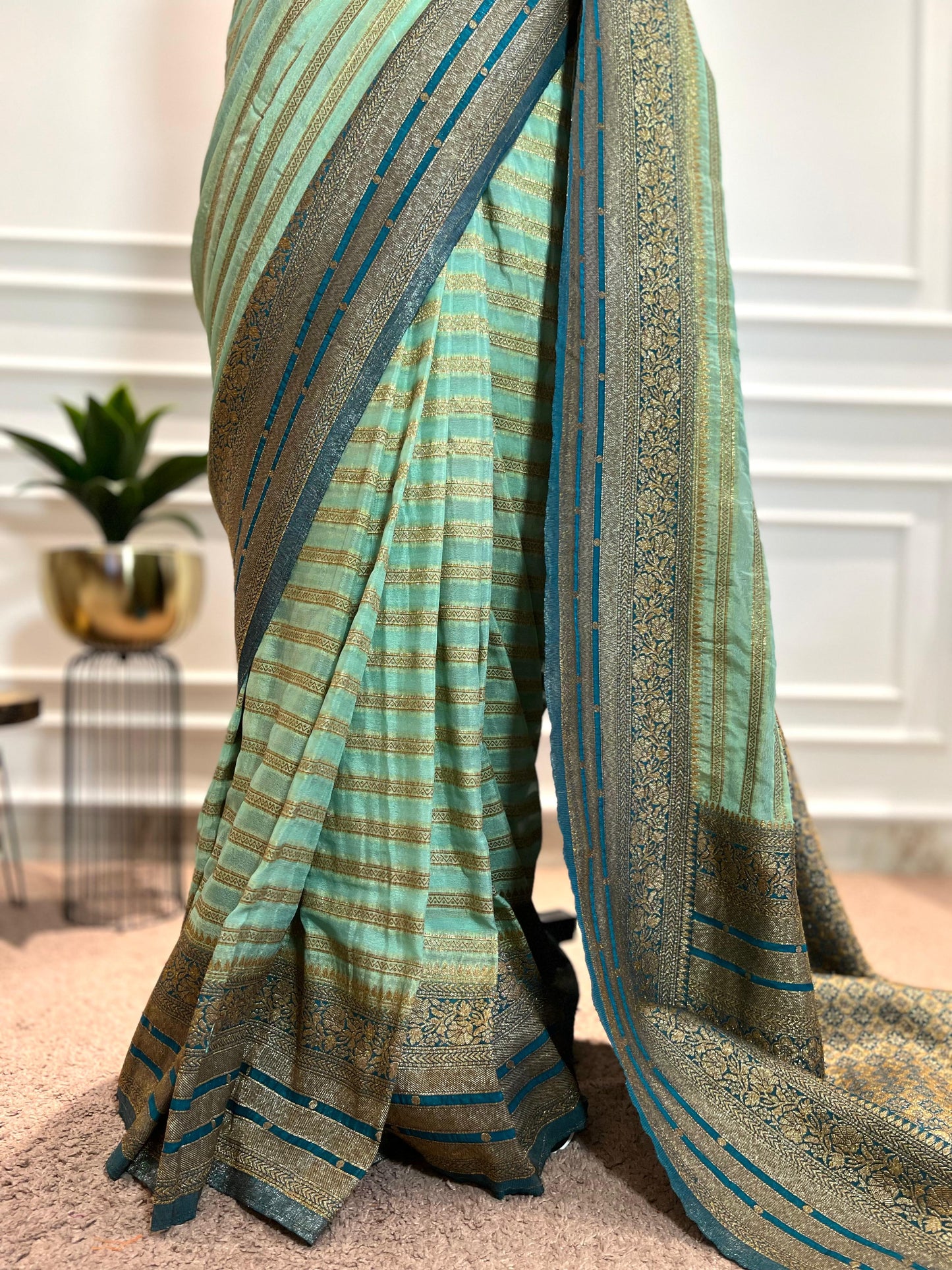 Party Wear Saree | Azara| Green