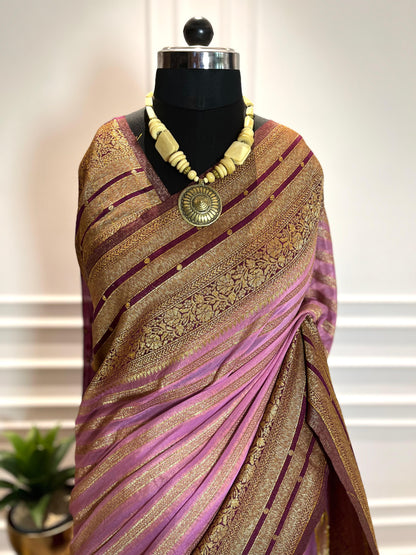 Party Wear Saree | Azara | Pink