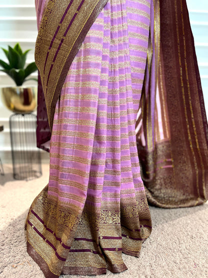 Party Wear Saree | Azara | Pink