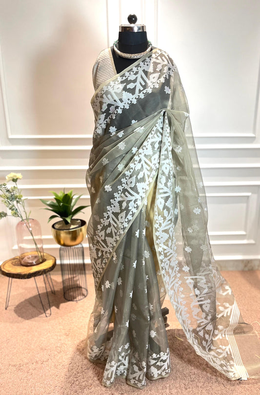 Party Wear Saree | Jahanara | Grey