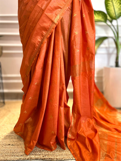 Gerua | Rangeen Khwaab | Tussar Silk Saree