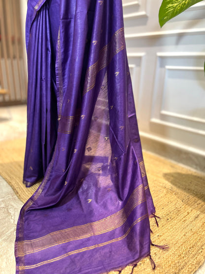 Purple | Rangeen Khwaab | Tussar Silk Saree