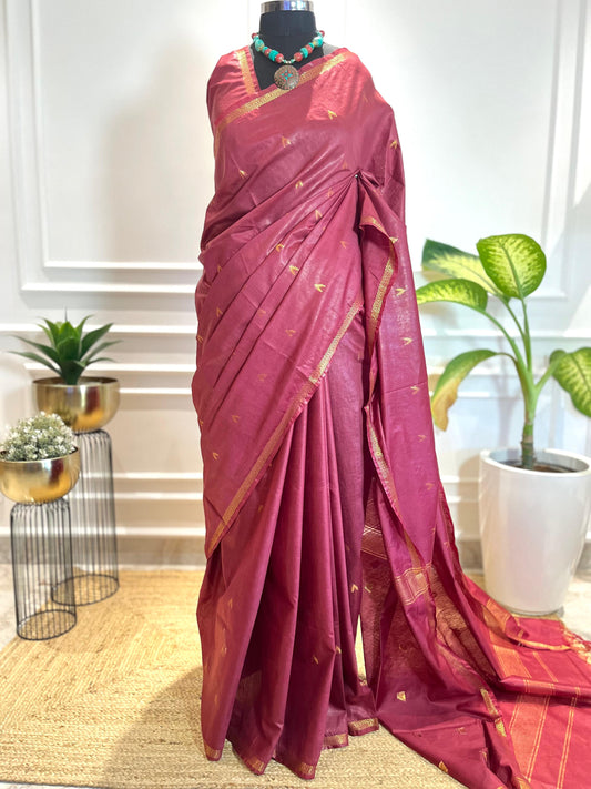 Gulaabi-Laal | Rangeen Khwaab | Tussar Silk Saree