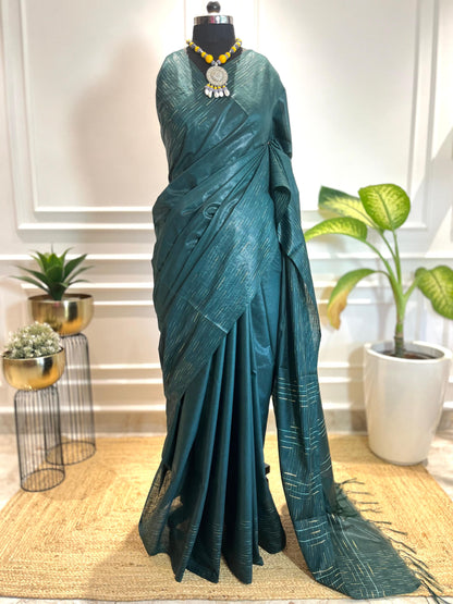 Pine Green | Rangeen Khwaab | Tussar Silk Saree