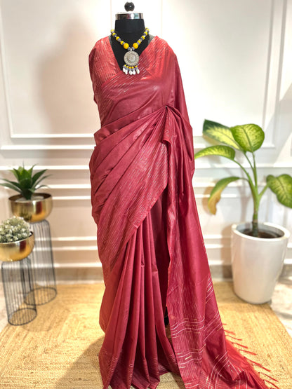 Rosewood | Rangeen Khwaab | Tussar Silk Saree