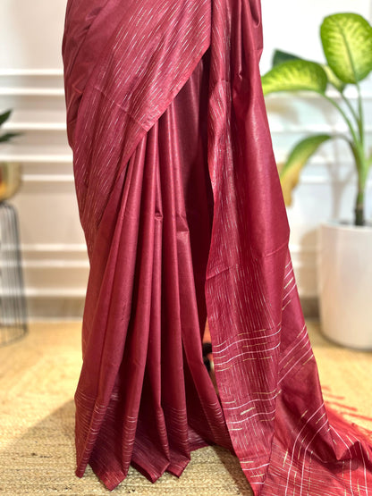 Rosewood | Rangeen Khwaab | Tussar Silk Saree