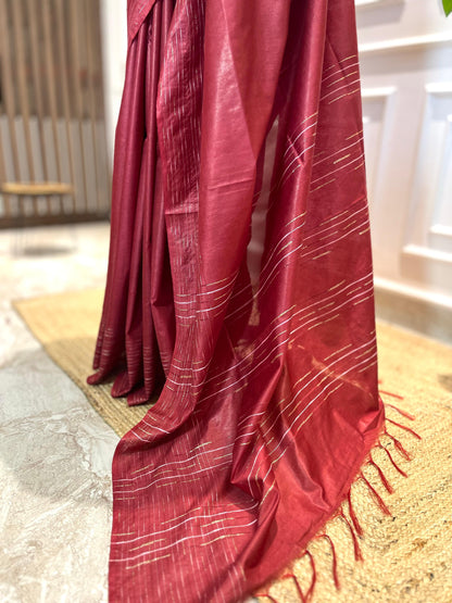 Rosewood | Rangeen Khwaab | Tussar Silk Saree