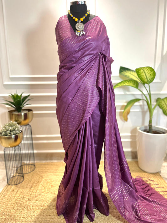 Plum | Rangeen Khwaab | Tussar Silk Saree