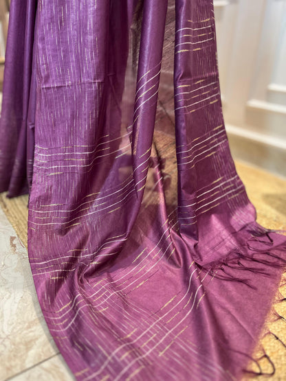 Plum | Rangeen Khwaab | Tussar Silk Saree