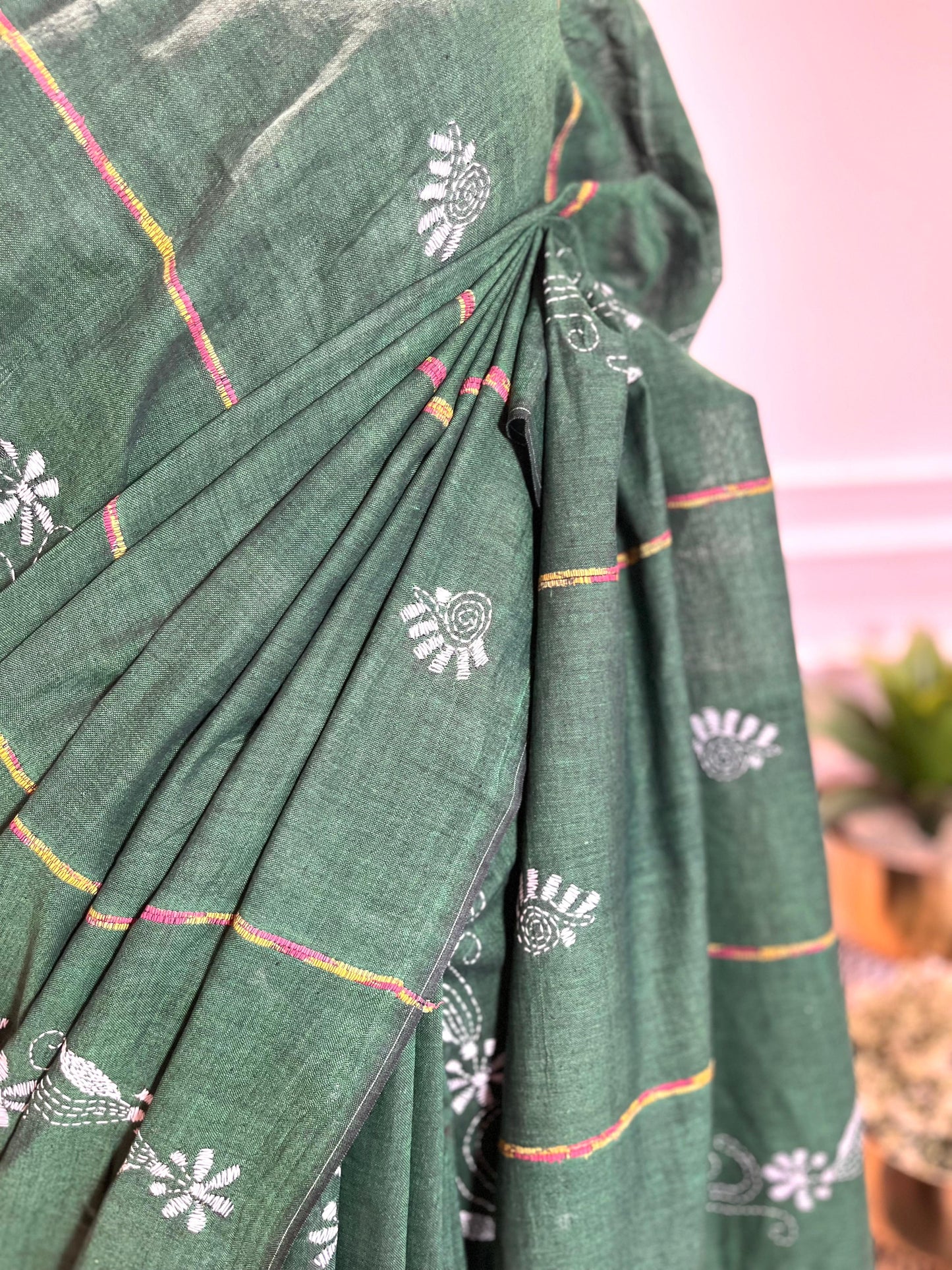 Hariyali | Kantha Stitch Saree