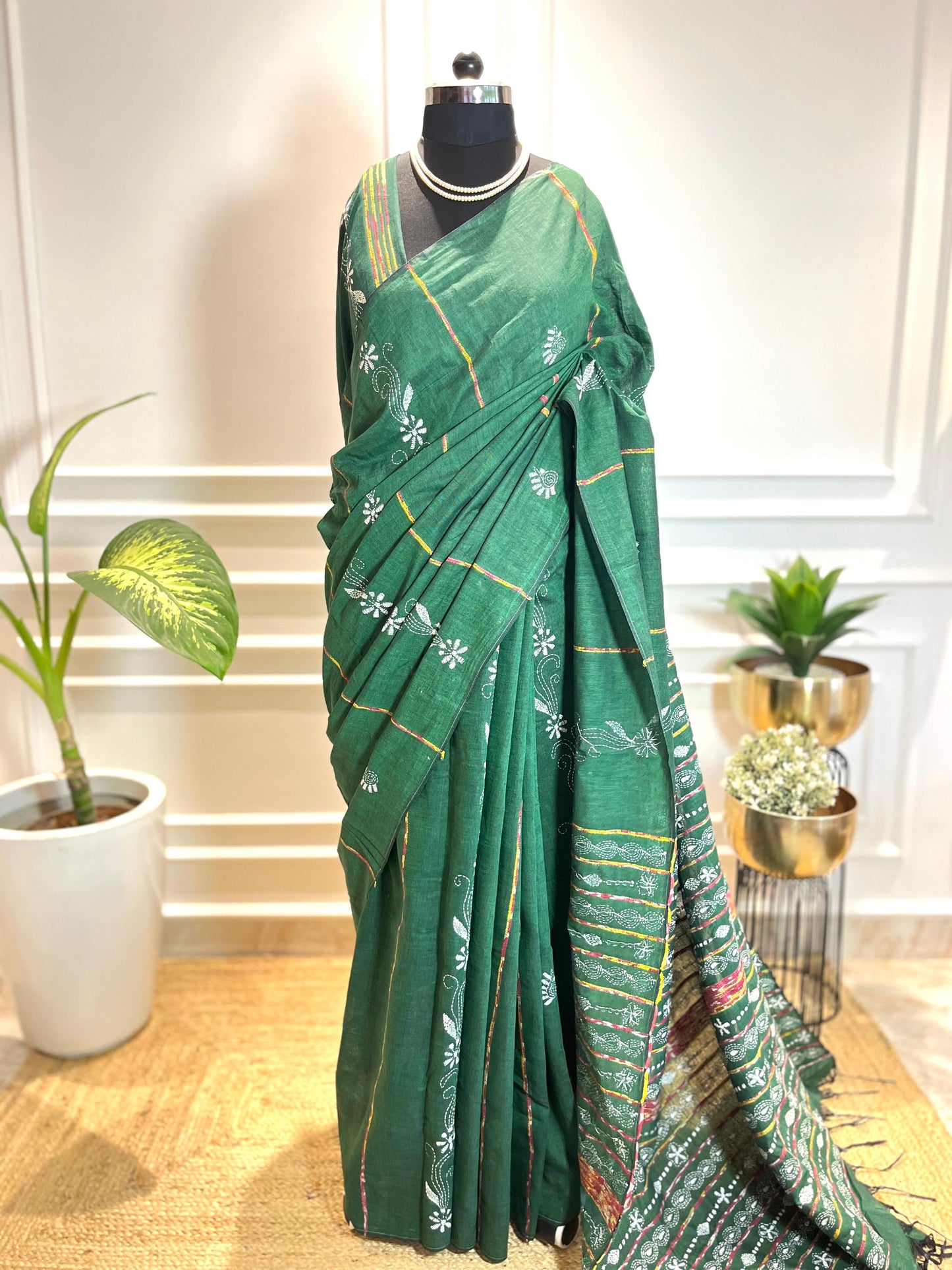 Hariyali | Kantha Stitch Saree